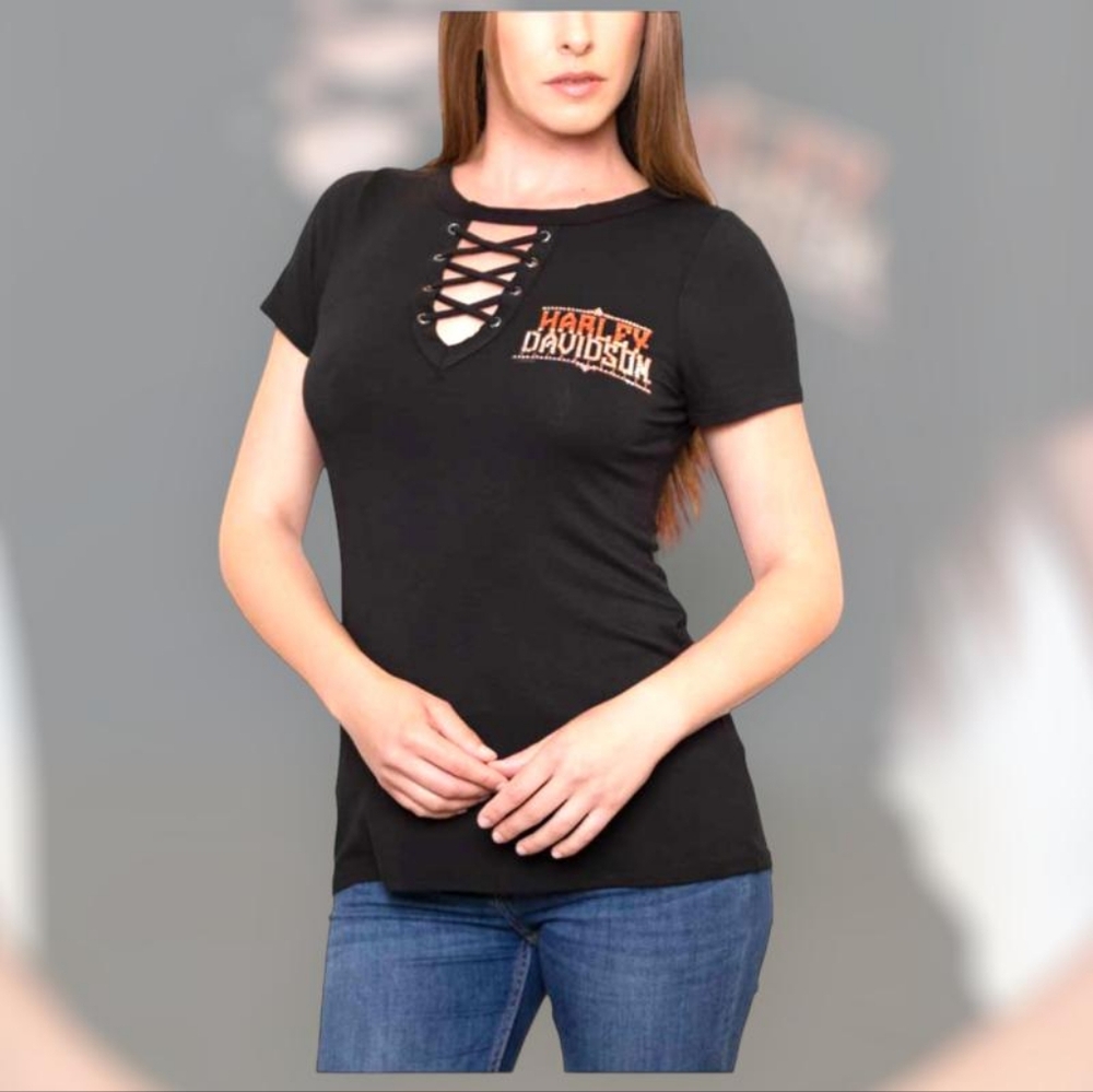 Women's Harley Davidson Short Sleeve Bling T-Shirt